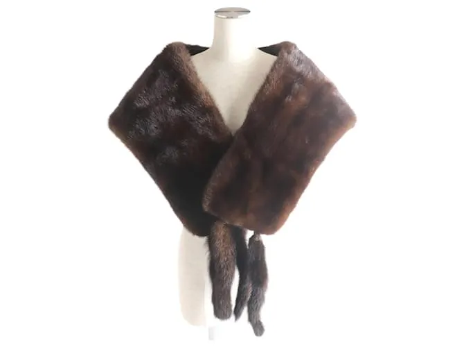 & Other Stories Sciarpa in pelliccia di visone genuina marrone con frange