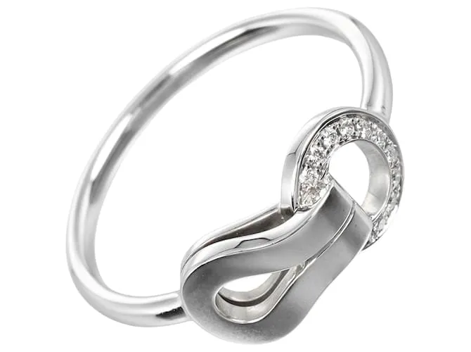 Anello Agrafe Cartier K18 Oro Bianco Diamante D'oro