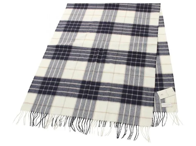 & Other Stories Sciarpa in cashmere Johnstons WA56RU5380 Bianco Blu Beige Blu navy