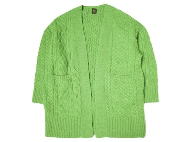 & Other Stories CARDIGAN IN LANA DI ALPACA BATONER x BEAMS BN-19FL-042 Verde