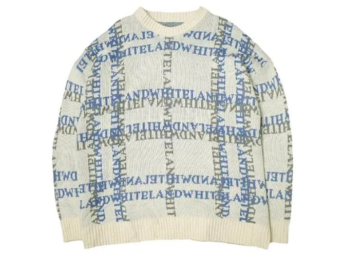 & Other Stories Maglione a girocollo in maglia WHITELAND Logo Check Bianco