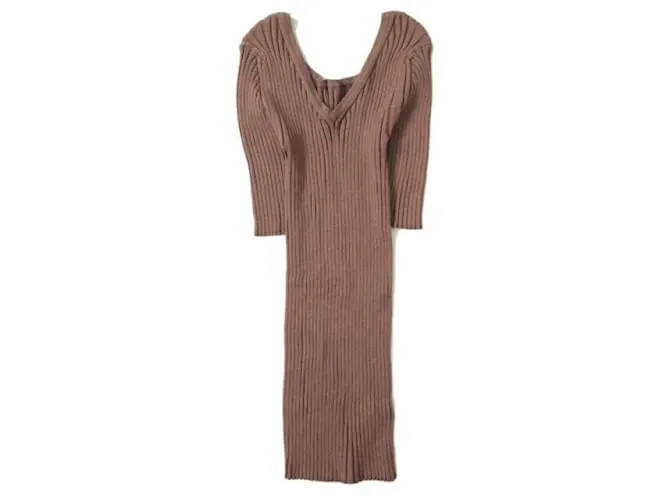 Autre Marque 6 ROKU BEAUTY&YOUTH UNITED ARROWS RIB MAGLIA A MANICHE CORTA Marrone