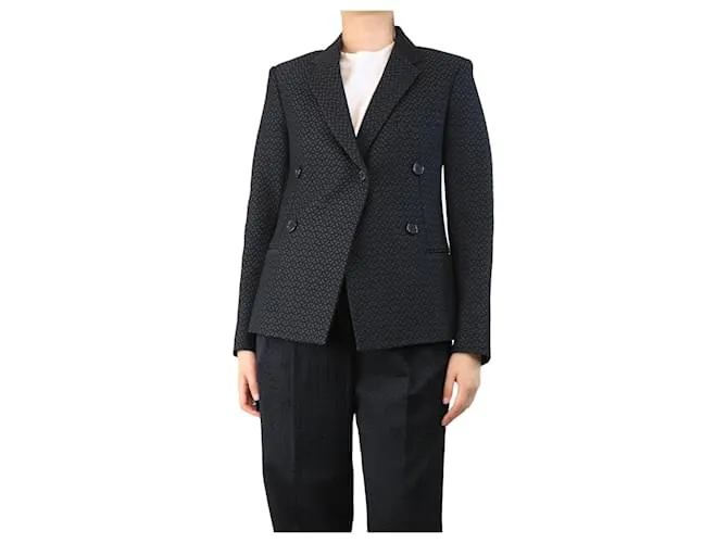 Céline Blazer nero texturizzato - taglia UK 12