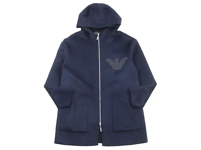 Giacca con cappuccio reversibile Armani blu navy S
