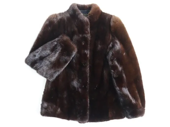 & Other Stories Giacca corta in pelliccia di visone marrone scuro