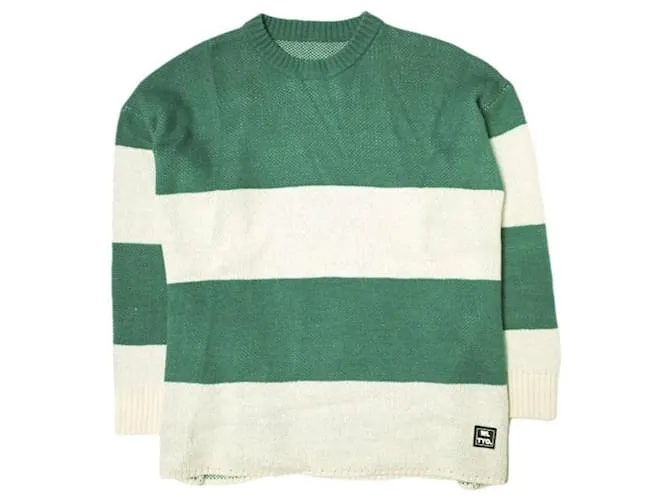 & Other Stories MAGLIONE A COLLO TONDO WHITELAND BORDER Verde