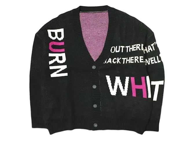 & Other Stories Cardigan in maglia nero con logo WHITELAND
