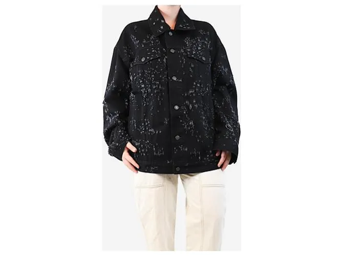 Acne Giacca in denim nera strappata - taglia M Nero