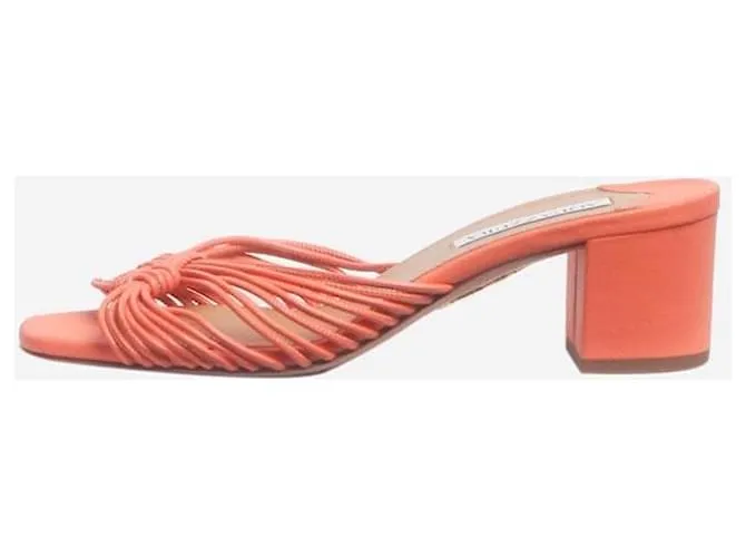 Aquazzura Sandali in pelle intrecciati davanti pesca - taglia EU 38 (UK 5) Arancione