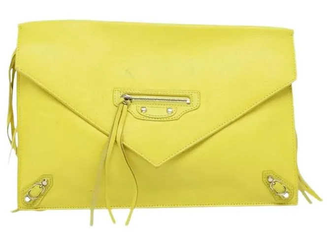 Balenciaga Borsa a mano in carta gialla Giallo