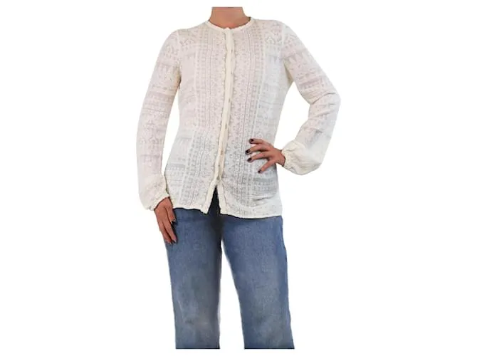 Isabel Marant Top a fantasia floreale crema - taglia UK 12 Crudo