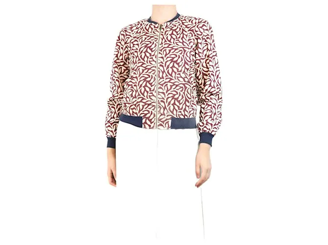 Soeur Giacca bomber in foglia borgogna - taglia UK 8 Bordò