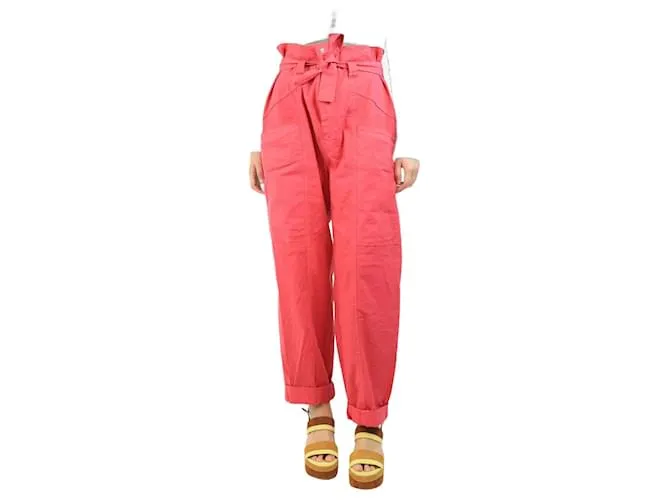 Isabel Marant Pantaloni rosa con cintura - taglia UK 10