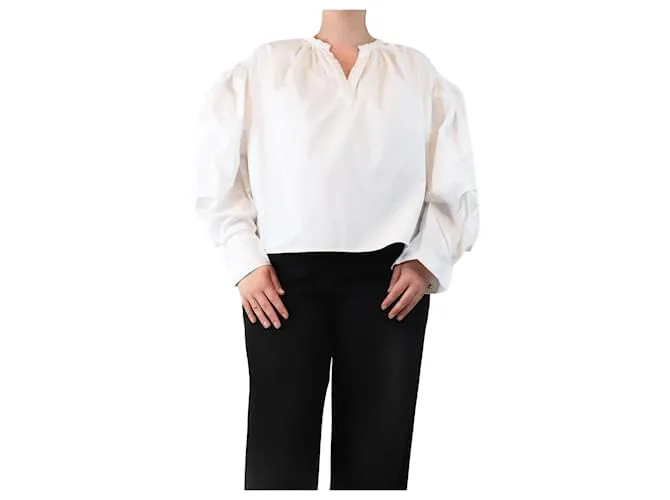 Isabel Marant Etoile Top a maniche a palloncino bianco - taglia UK 12