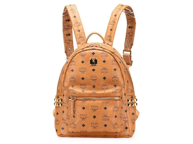 MCM Zaino Stark Piccolo in Tela Rivestita Visetos Marrone