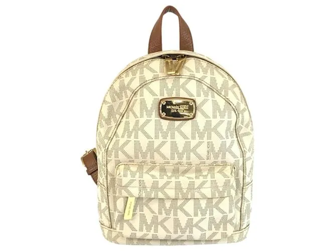 Zaino MK Signature di Michael Kors Beige Crudo Cammello