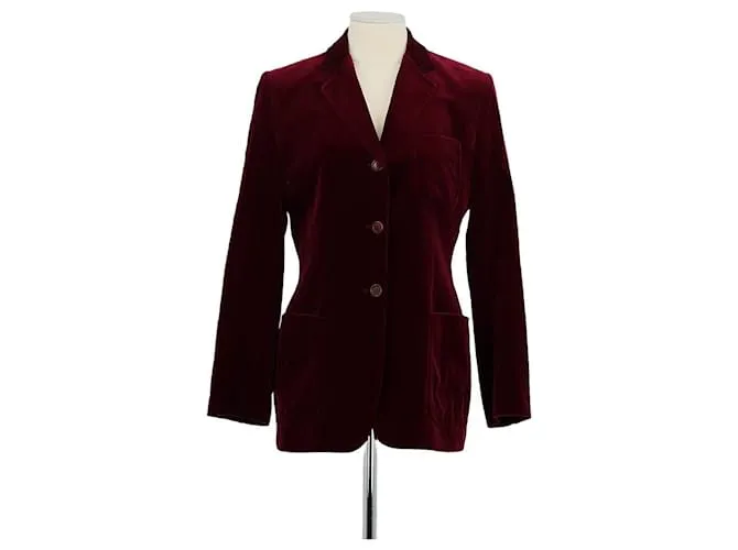 Aspesi Blazer in cotone bordeaux Bordò
