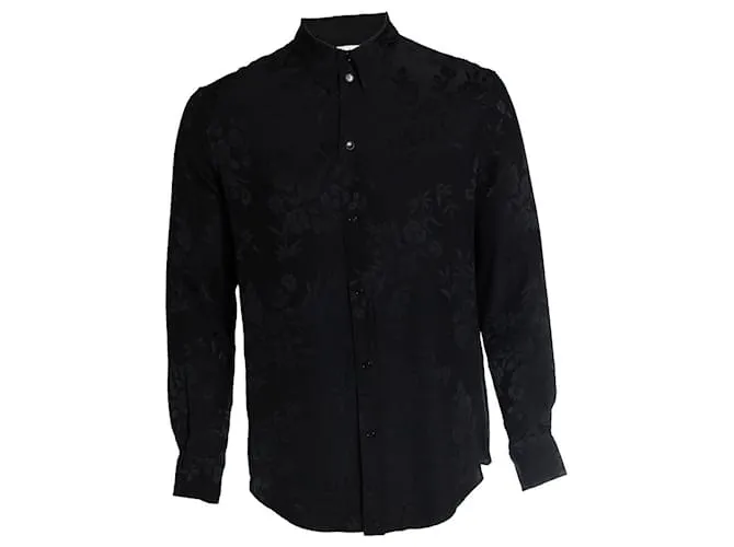 Céline, camicia di seta stampata floreale Nero