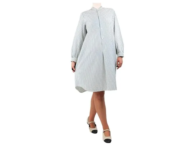 Soeur Vestito camicia a righe blu e verde - taglia UK 10