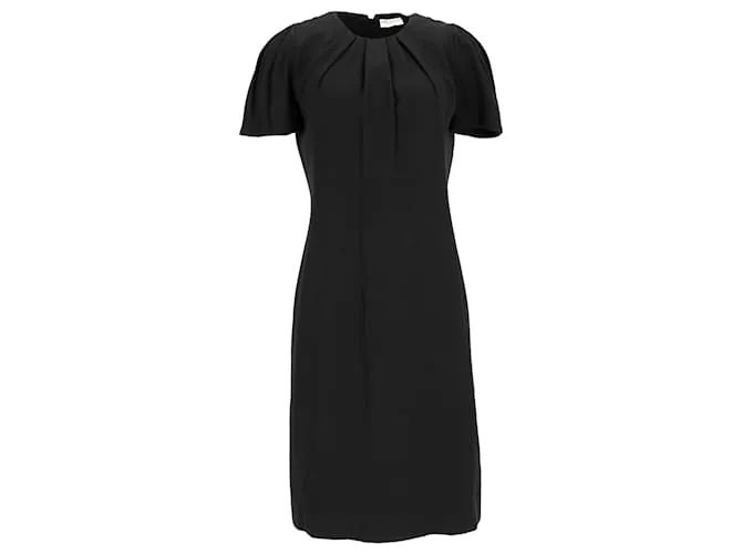 Abito Shift Plissettato Givenchy in Viscosa Nera Nero