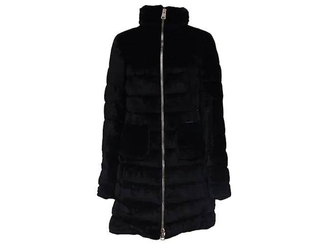 Giacca Puffer con Zip Herno in Viscosa Nera Nero