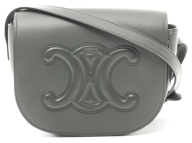 Céline Borsa a spalla Folco Triomphe in pelle Celine Grigio