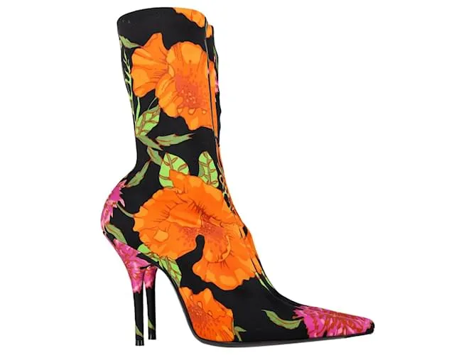 Stivali a calza stampati floreali Balenciaga in neoprene multicolore
