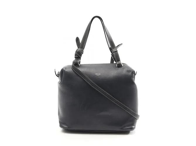 Céline Borsa a spalla a forma di cubo morbido Celine Small Blu navy