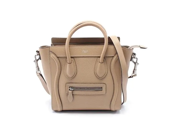 Céline Borsa a mano Celine Luggage Nano Shopper Beige