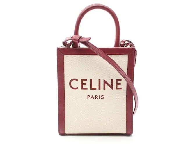 Céline Borsa a mano cabas verticale mini CELINE Crudo Bordò