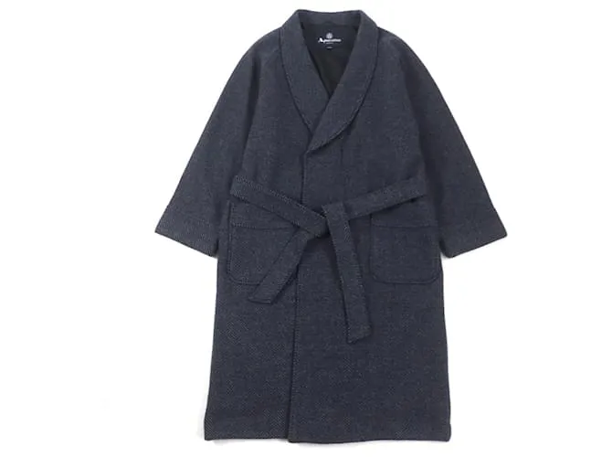 Cappotto in lana e cashmere con cintura Aquascutum M Grigio