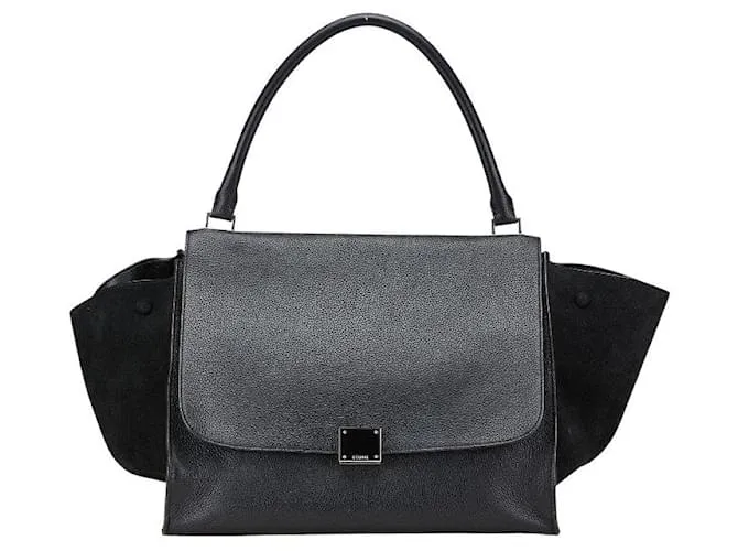 Céline Borsa a mano in pelle scamosciata Trapeze di Celine Nero