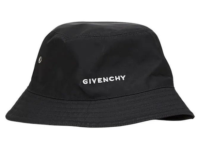Cappello bucket in nylon con logo del marchio Givenchy Nero