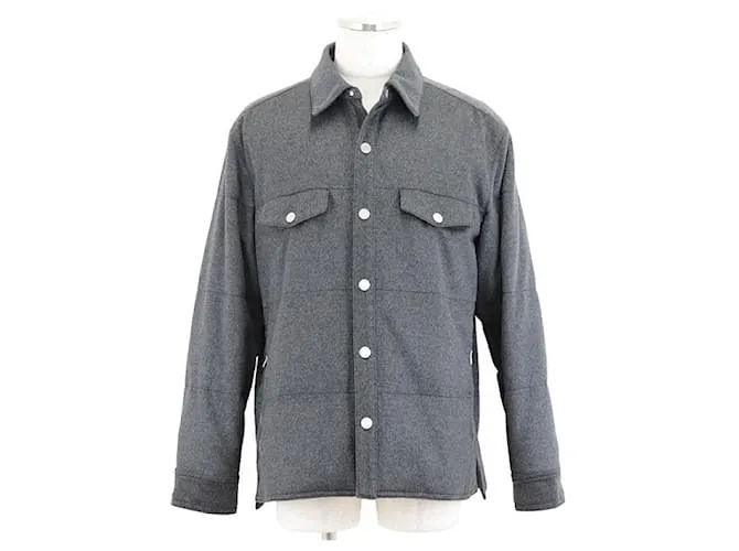 & Other Stories Giacca camicia in flanella di cashmere HERMES grigia Marrone