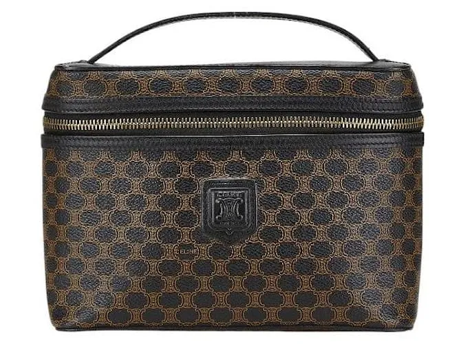 Céline Borsa a mano in pelle PVC Celine Macadam Marrone Nero