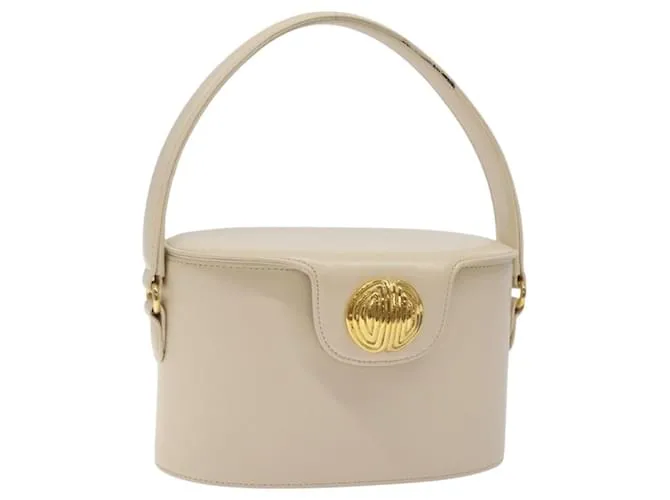 Borsa a mano GIVENCHY in pelle beige dorata Auth am8641 D'oro