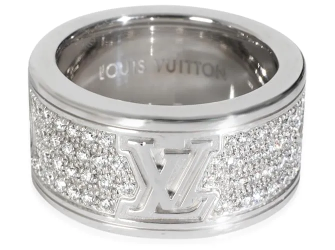 Anello Grande Les Gastons in Oro Bianco e Diamanti Louis Vuitton