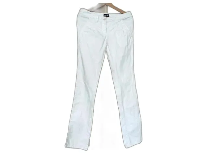 Jean Paul Gaultier Pantaloni Casual Dritti in Cotone Bianco