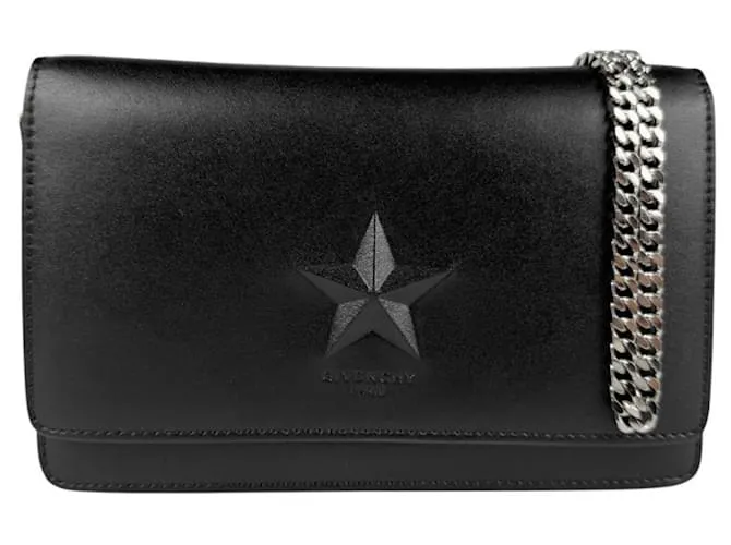 Borsa a spalla con catena Givenchy Nero Argento