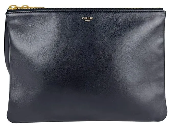 Céline Borsa a Spalla Grande in Pelle Celine Trio Nero