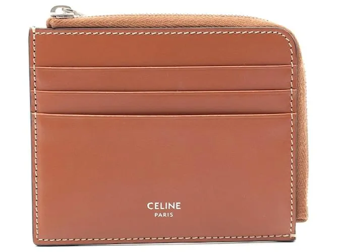 Céline Portafoglio con zip Celine Triomphe Marrone
