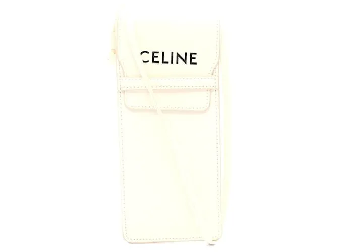 Céline Borsa a spalla in pelle Celine bianca Bianco