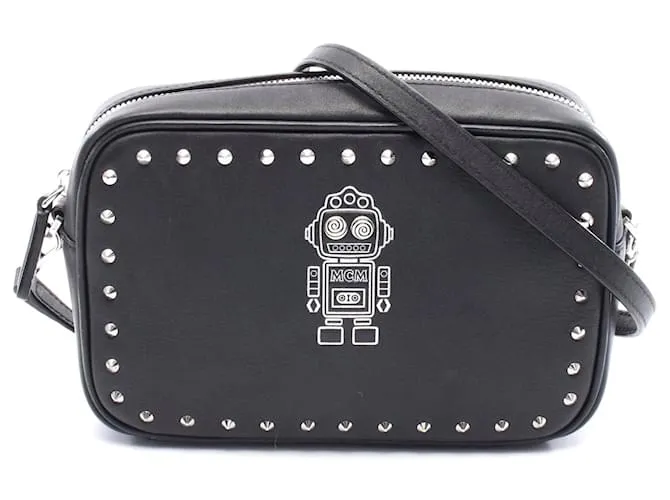 Borsa a Spalla in Pelle MCM Robot Nera Nero