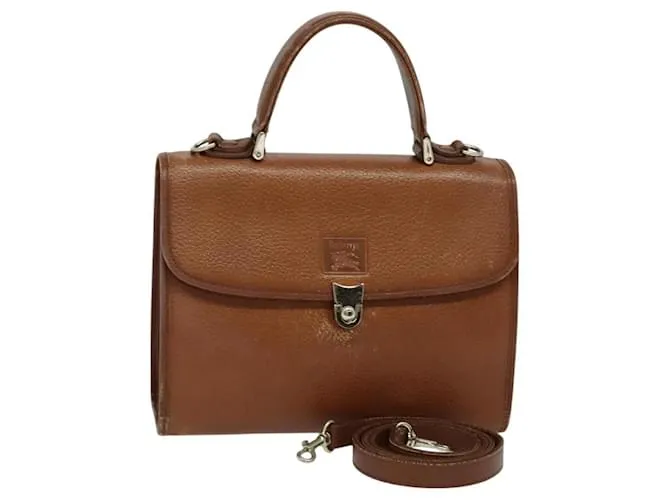Autre Marque Borsa a mano Burberrys in pelle 2 vie marrone oro Auth BA2959 D'oro