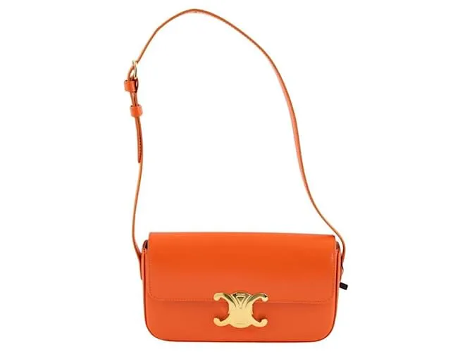 Céline Borsa a spalla Claude in pelle arancione