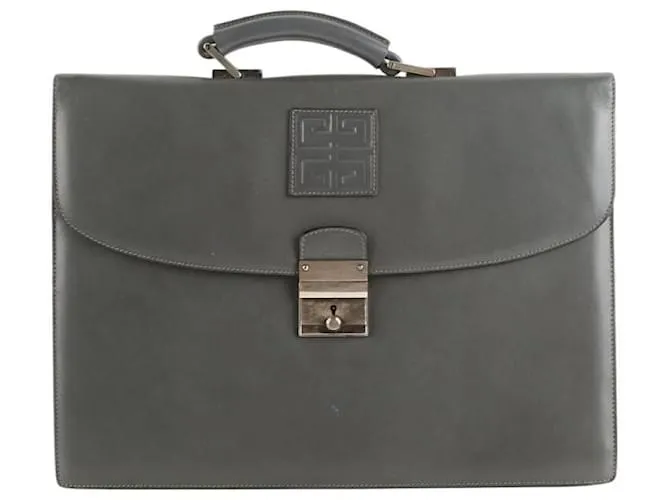 Givenchy Cartella in pelle grigia Grigio