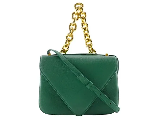 Borsa a spalla in pelle verde Bottega Veneta