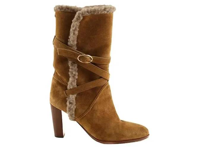 Vanessa Bruno Stivali foderati in suede marrone