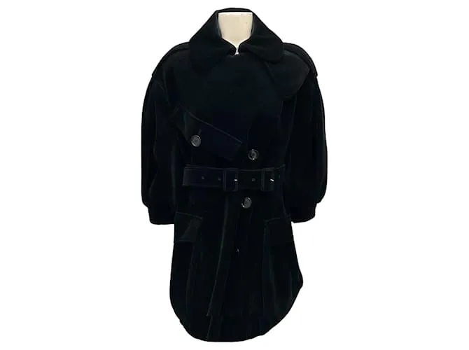 Cappotto in velluto nero Simone Rocha