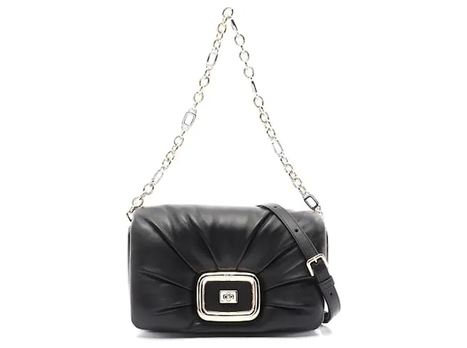 Borsa a spalla in pelle Viv Shock di Roger Vivier Nero